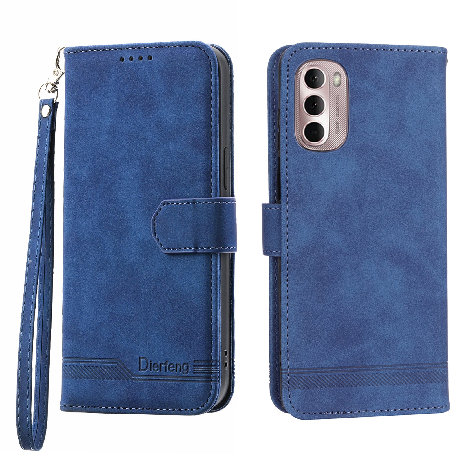 Pouzdro na telefon DIERFENG DF-03 pro Motorola Moto G Stylus 4G (2022) Lines Potištěný PU kožený kryt stojanu na telefon Pouzdro na telefon DIERFENG DF-03 pro Motorola Moto G Stylus 4G (2022) Lines Potištěný PU kožený kryt stojanu na telefon